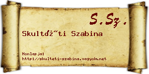 Skultéti Szabina névjegykártya